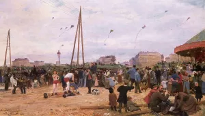 The Fairgrounds at Porte de Clignancourt, Paris by Victor Gabriel Gilbert - Oil Painting Reproduction