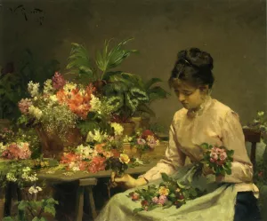 The Flower Seller by Victor Gabriel Gilbert Oil Painting