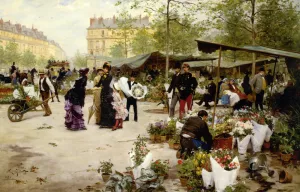The Lower Market by Victor Gabriel Gilbert - Oil Painting Reproduction