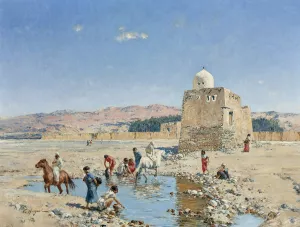 A L'oasis by Victor Huguet A L'oasis by Victor Huguet Oil Painting