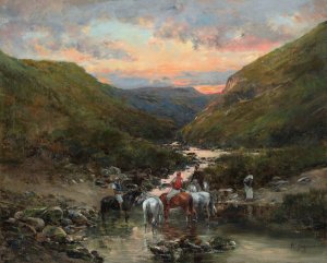 Ravine Near Biskra by Victor Huguet Oil Painting