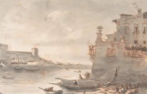 The Tiber at the Outskirts of Rome by Victor-Jean Nicolle Oil Painting