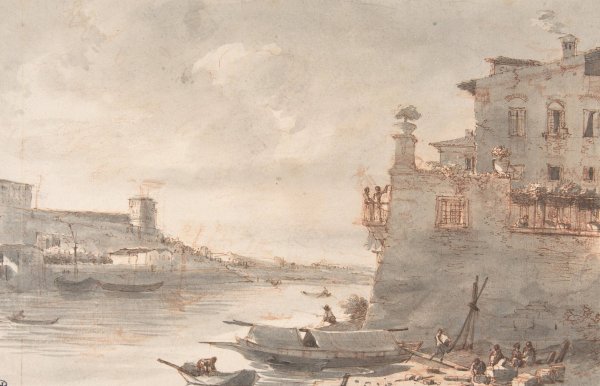 Main Product Photo of The Tiber at the Outskirts of Rome Painting by Victor-Jean Nicolle
