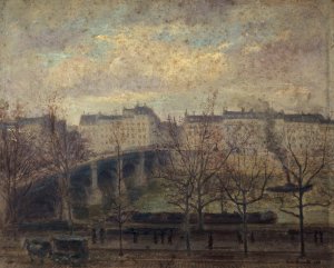 Le pont de la Tournelle by Victor Lecomte Oil Painting
