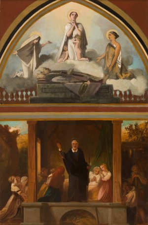 Les courses apostoliques de saint Francois de Sales - L'apotheose de saint Francois de Sales by Victor-Louis Mottez Oil Painting