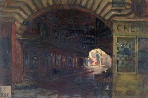 Entree du cloitre Saint-Honore, rue des Bons-Enfants by Victor Marec Oil Painting