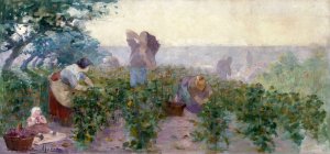 Esquisse pour la mairie de Bagnolet ; Les vendanges Oil painting by Victor Marec