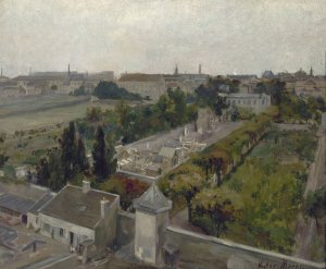Le cimetiere de Picpus et le champs des Martyrs, où furent enterrees les victimes de la Revolution, guillotinees a la barriere du Trone by Victor Marec Oil Painting
