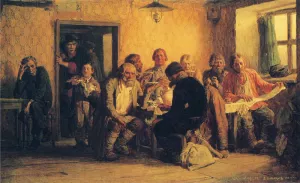 Tea Drinking in a Tavern by Viktor Vasnetsov - Oil Painting Reproduction