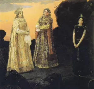 The Three Tsarevnas of the Underground Kingdom by Viktor Vasnetsov - Oil Painting Reproduction