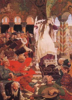 The Unsmiling Tsarevna by Viktor Vasnetsov Oil Painting