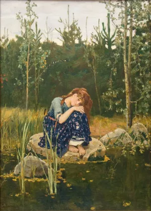Akenushka by Victor Mikhailovich Vasnetsov Oil Painting