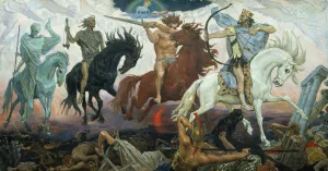 Four Horsemen of the Apocalypse by Victor Mikhailovich Vasnetsov Oil Painting