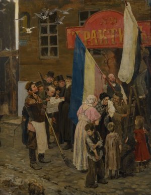 News of the capture of Kars by Victor Mikhailovich Vasnetsov Oil Painting