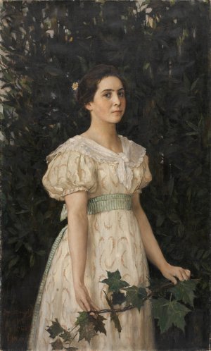 Portrait of Vera Savvishna Mamontova by Victor Mikhailovich Vasnetsov Oil Painting