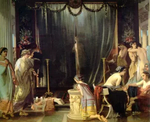 Zeuxis Choosing a Model for Helen by Victor Mottez - Oil Painting Reproduction