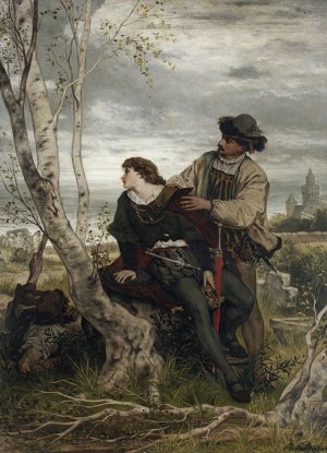 Hamlet and Horatio in the Churchyard by Victor Muller Oil Painting