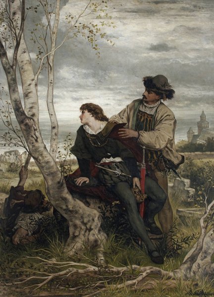 Main Product Photo of Hamlet and Horatio in the Churchyard  Painting by Victor Muller