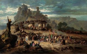 The Departure of the Crusaders by Victor Nehlig Oil Painting