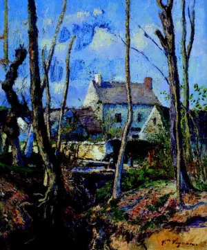 Le Hameau en Hiver by Victor Vignon - Oil Painting Reproduction