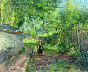 Mother and Child Taking a Walk by Victor Vignon - Oil Painting Reproduction