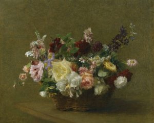 Panier De Fleurs Diverses by Victoria Fantin-Latour Oil Painting