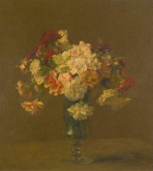Vase d'oeillets by Victoria Fantin-Latour Oil Painting