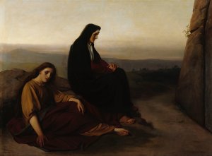 Women Mourning At Christ's Grave by Victorine Nordenswan Oil Painting