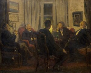 Among Artists by Viggo Johansen Oil Painting