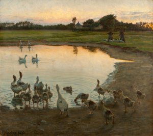 At Sunset by Viggo Johansen Oil Painting