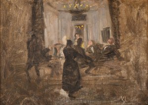 Mine Venner. Studie by Viggo Johansen Oil Painting