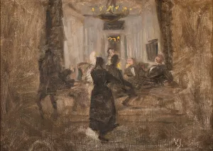 Mine Venner. Studie by Viggo Johansen Oil Painting