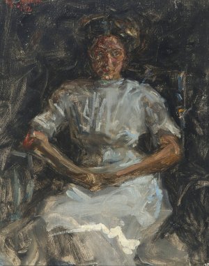 Portraet af siddende kvinde by Viggo Johansen Oil Painting