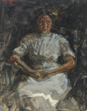 Portraet af siddende kvinde by Viggo Johansen Oil Painting