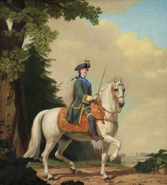 Catharina II of Russia in Life Guard Uniform on the horse 'Brillante' by Vigilius Eriksen - Hand-Painted Oil Painting Reproduction
