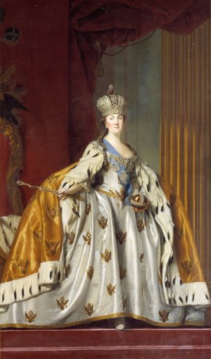 Katharina II af Rusland i kroningsdragt by Vigilius Eriksen Oil Painting