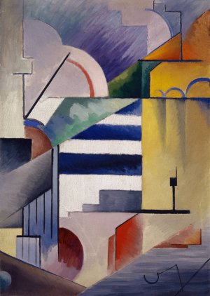 Abstract Composition I by Viking Eggeling Oil Painting
