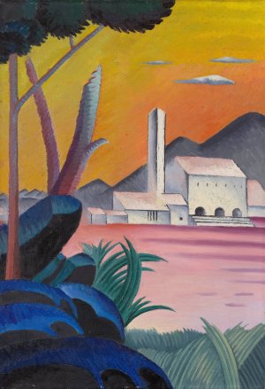 Landscape with Contrasting Tree Forms, II by Viking Eggeling Oil Painting