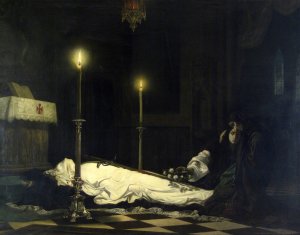 The Mourning of Laszlo Hunyadi by Viktor Madarasz Oil Painting