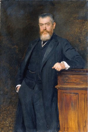 Unterrichtsminister Dr. Gustav Marchet by Viktor Stauffer Oil Painting