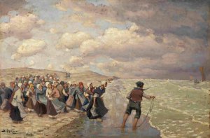 Fishermen's Wifes by Viktor Zarubin Oil Painting