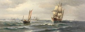 Segelschiffe vor Kopenhagen by Vilhelm Bille Oil Painting