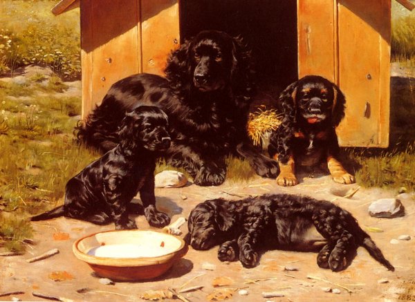 The Tired Family by Vilhelm Eyvind Tilly - Hand-Painted Oil Painting Reproduction