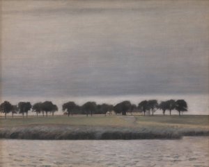 Forstudie til 'Solregn. Gentofte So' by Vilhelm Hammershoi Oil Painting