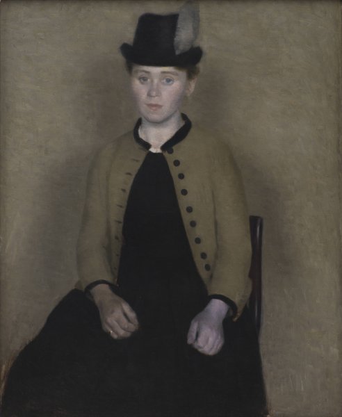 Ida Ilsted, later the Artist's Wife  by Vilhelm Hammershoi - Hand-Painted Oil Painting Reproduction