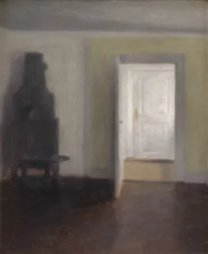 Interior. An Old Stove by Vilhelm Hammershoi Oil Painting