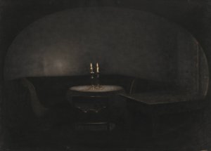 Interior. Artificial Light by Vilhelm Hammershoi Oil Painting