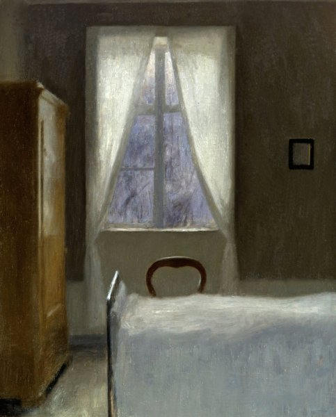 Interior by Vilhelm Hammershoi - Hand-Painted Oil Painting Reproduction