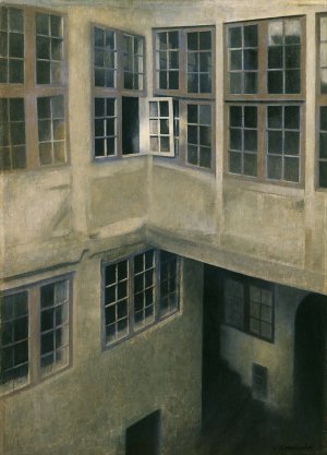 Interior of Courtyard, Strandgade 30 Oil painting by Vilhelm Hammershoi