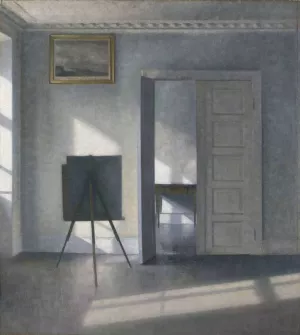 Interior with an Easel, Bredgade 25 by Vilhelm Hammershoi Oil Painting